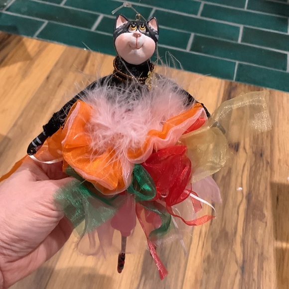 Dillard’s Other - NWOT Dillards 10” tall whimsical cat ballerina Christmas ornament